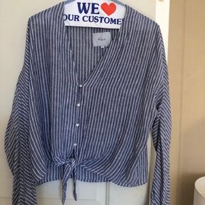 Rails navy white blouse